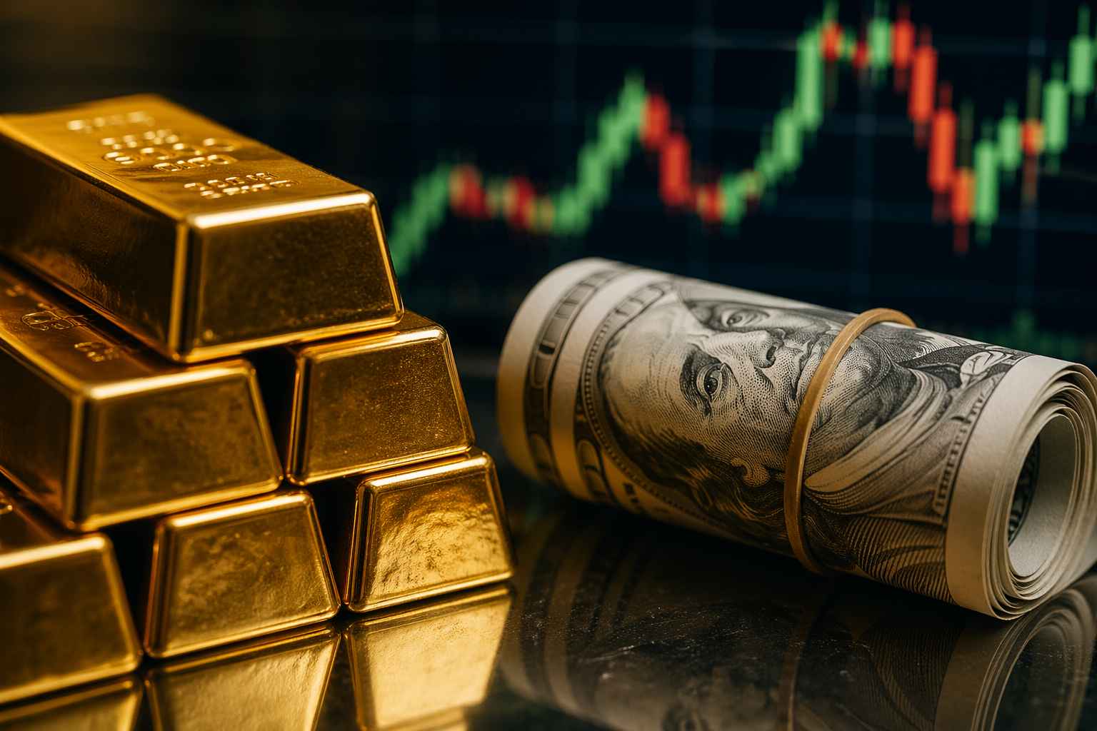 الذهب يتراجع... وبرنت فوق 100 دولار