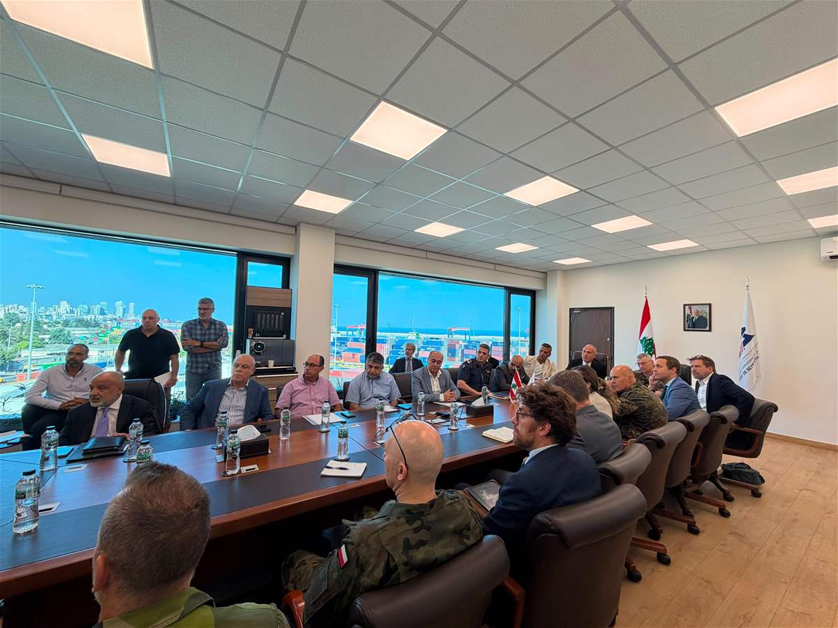 A European military delegation discusses enhancing security and safety in the port of Beirut